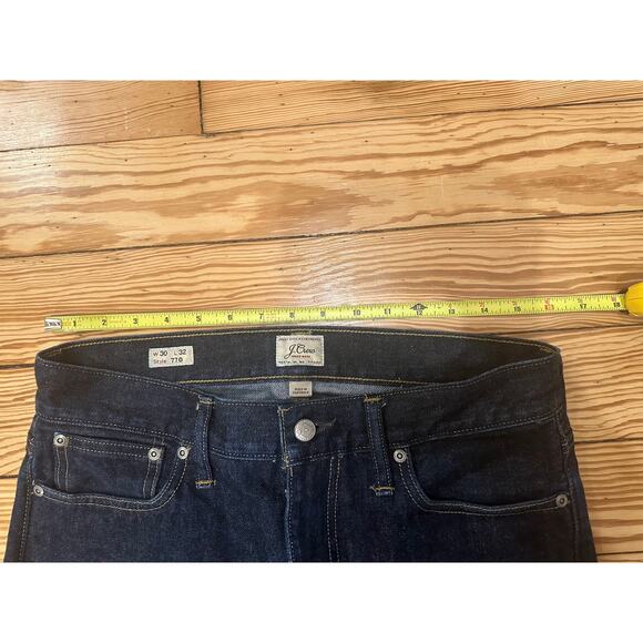 NWOT JCrew Mens 770 Straight Leg Stretch Jean Pants in Deep Lake Dark Wash 30 32 - Picture 5 of 11